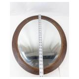 Round Wooden Wall Mirror