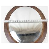 Round Wooden Wall Mirror