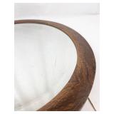 Round Wooden Wall Mirror
