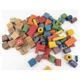 Wooden Alphabet Blocks Mixed Lot
