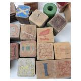 Wooden Alphabet Blocks Mixed Lot