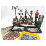 Railroad Souvenir Miniatures, Trays & Coloring Book Mixed Lot