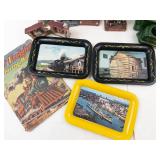 Railroad Souvenir Miniatures, Trays & Coloring Book Mixed Lot