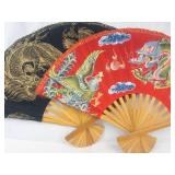 Large Asian Folding Fans (Lot of 2)