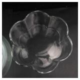Clear Glass Serving Bowls & Sherbet Cups Set
