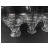 Clear Glass Serving Bowls & Sherbet Cups Set