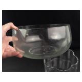 Clear Glass Serving Bowls & Sherbet Cups Set