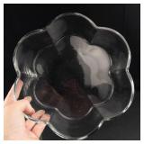 Clear Glass Serving Bowls & Sherbet Cups Set