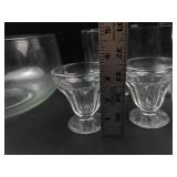 Clear Glass Serving Bowls & Sherbet Cups Set