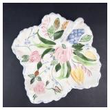 Vintage Blue Ridge Southern Potteries Leaf-Shaped Hand-Painted Tray