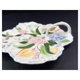 Vintage Blue Ridge Southern Potteries Leaf-Shaped Hand-Painted Tray