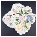 Vintage Blue Ridge Southern Potteries Leaf-Shaped Hand-Painted Tray