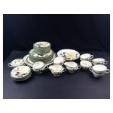Vintage Blue Ridge Pottery Green Briar Dinnerware Set