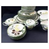 Vintage Blue Ridge Pottery Green Briar Dinnerware Set