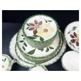 Vintage Blue Ridge Pottery Green Briar Dinnerware Set