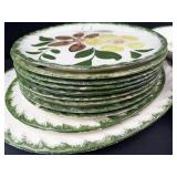 Vintage Blue Ridge Pottery Green Briar Dinnerware Set