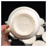 White Ceramic Cup Set (Lot of 12)