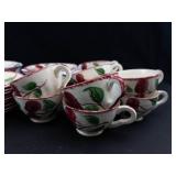 Vintage Blue Ridge Southern Pottery Crab Apple Teacups & Saucers (Lot of 52)