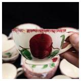 Vintage Blue Ridge Southern Pottery Crab Apple Teacups & Saucers (Lot of 52)