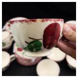 Vintage Blue Ridge Southern Pottery Crab Apple Teacups & Saucers (Lot of 52)