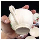 Vintage Blue Ridge Southern Pottery Crab Apple Teacups & Saucers (Lot of 52)