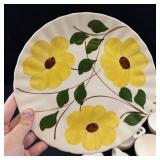Vintage Blue Ridge Southern Potteries Yellow Nocturne Dinnerware Set (Lot of 15)