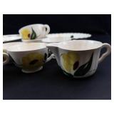 Vintage Blue Ridge Southern Potteries Yellow Nocturne Dinnerware Set (Lot of 15)
