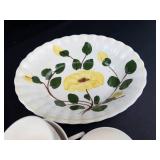 Vintage Blue Ridge Southern Potteries Yellow Nocturne Dinnerware Set (Lot of 15)