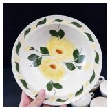 Vintage Blue Ridge Southern Potteries Yellow Nocturne Dinnerware Set (Lot of 15)