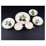 Blue Ridge Wild Strawberry Hand-Painted Dish Set Mixed Lot