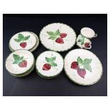Blue Ridge Wild Strawberry Hand-Painted Dish Set Mixed Lot