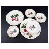 Vintage Blue Ridge Southern Potteries Strawberry Sundae Dishes (Lot of 8)