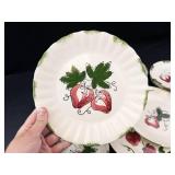 Vintage Blue Ridge Southern Potteries Strawberry Sundae Dishes (Lot of 8)