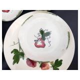 Vintage Blue Ridge Southern Potteries Strawberry Sundae Dishes (Lot of 8)