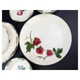Vintage Blue Ridge Southern Potteries Strawberry Sundae Dishes (Lot of 8)