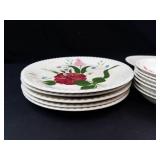 Hand-Painted Floral Porcelain Plates (Lot of 12)