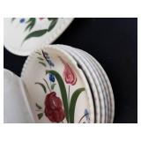 Hand-Painted Floral Porcelain Plates (Lot of 12)