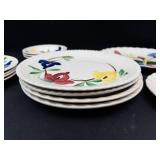 Blue Ridge Hand-Painted Floral Pottery Plates Mixed Lot