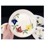 Blue Ridge Hand-Painted Floral Pottery Plates Mixed Lot