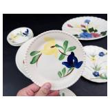 Blue Ridge Hand-Painted Floral Pottery Plates Mixed Lot