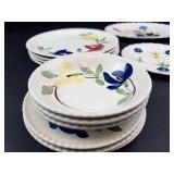 Blue Ridge Hand-Painted Floral Pottery Plates Mixed Lot