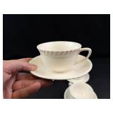 Haviland Limoges White Teacups & Saucers (Set of 4)