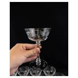 Etched Stemmed Coupe Glasses (Set of 8)