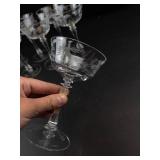 Etched Stemmed Coupe Glasses (Set of 8)