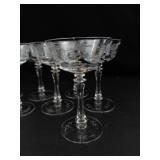 Etched Stemmed Coupe Glasses (Set of 8)