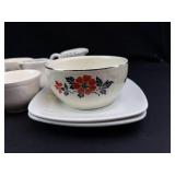 Hall Creamer & White Tea Cup Assortment With Plates