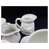 Hall Creamer & White Tea Cup Assortment With Plates