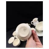 Hall Creamer & White Tea Cup Assortment With Plates