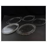Set of 6 Decorative Glass Serving Trays (Lot of 6)