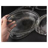 Set of 6 Decorative Glass Serving Trays (Lot of 6)